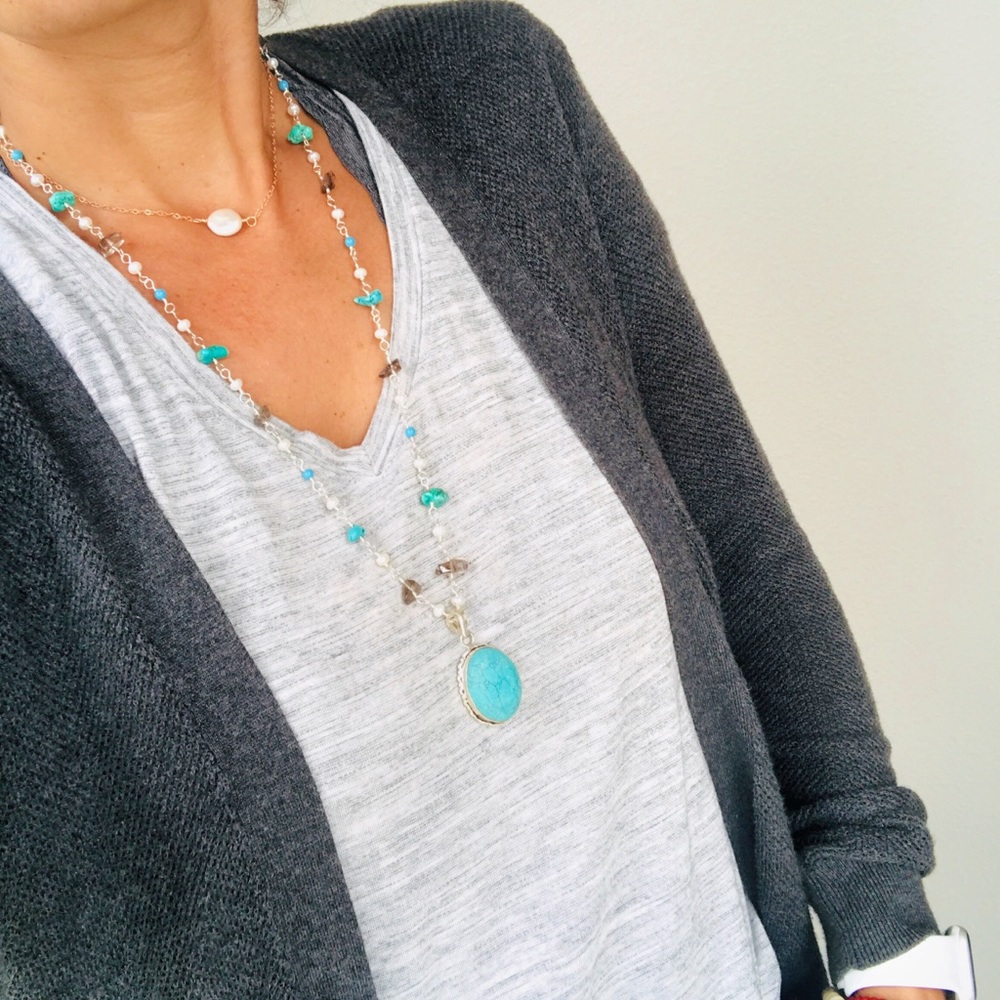 Turquoise sterling silver necklace